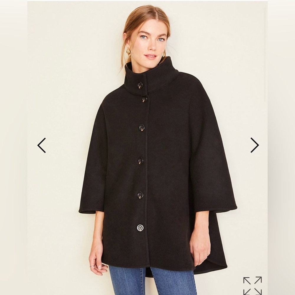 Ann Taylor Poncho, black, size XS/S